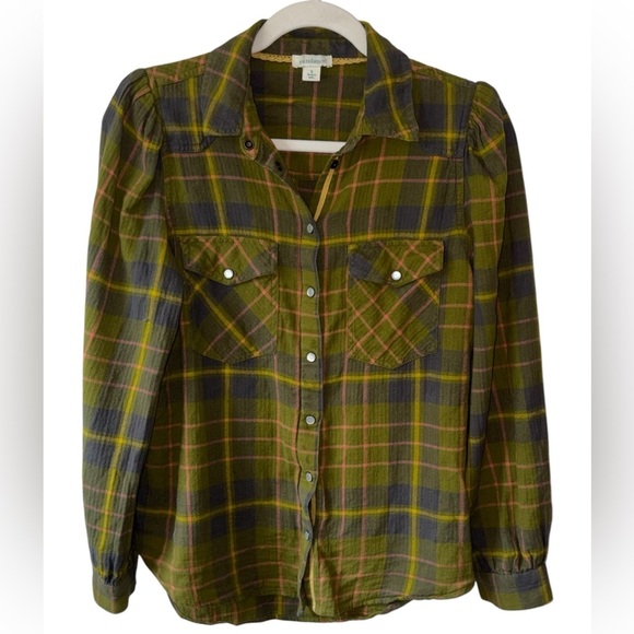 Sundance Tops - Sundance Western Rodeo Pearl Snap Button-Up Plaid Blouse Small